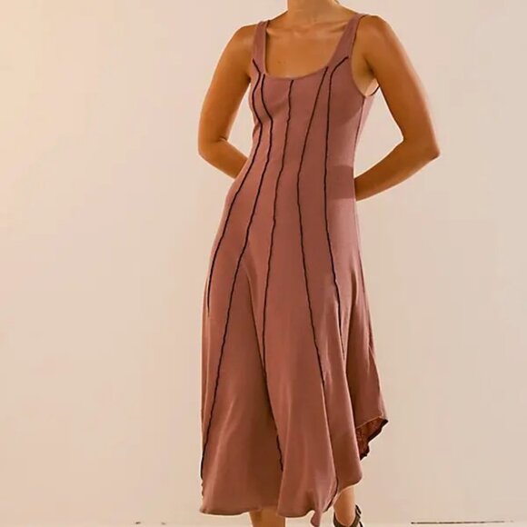 Free People Dresses & Skirts - Free People Linene Blend Corrine Antique Oak Midi Dress